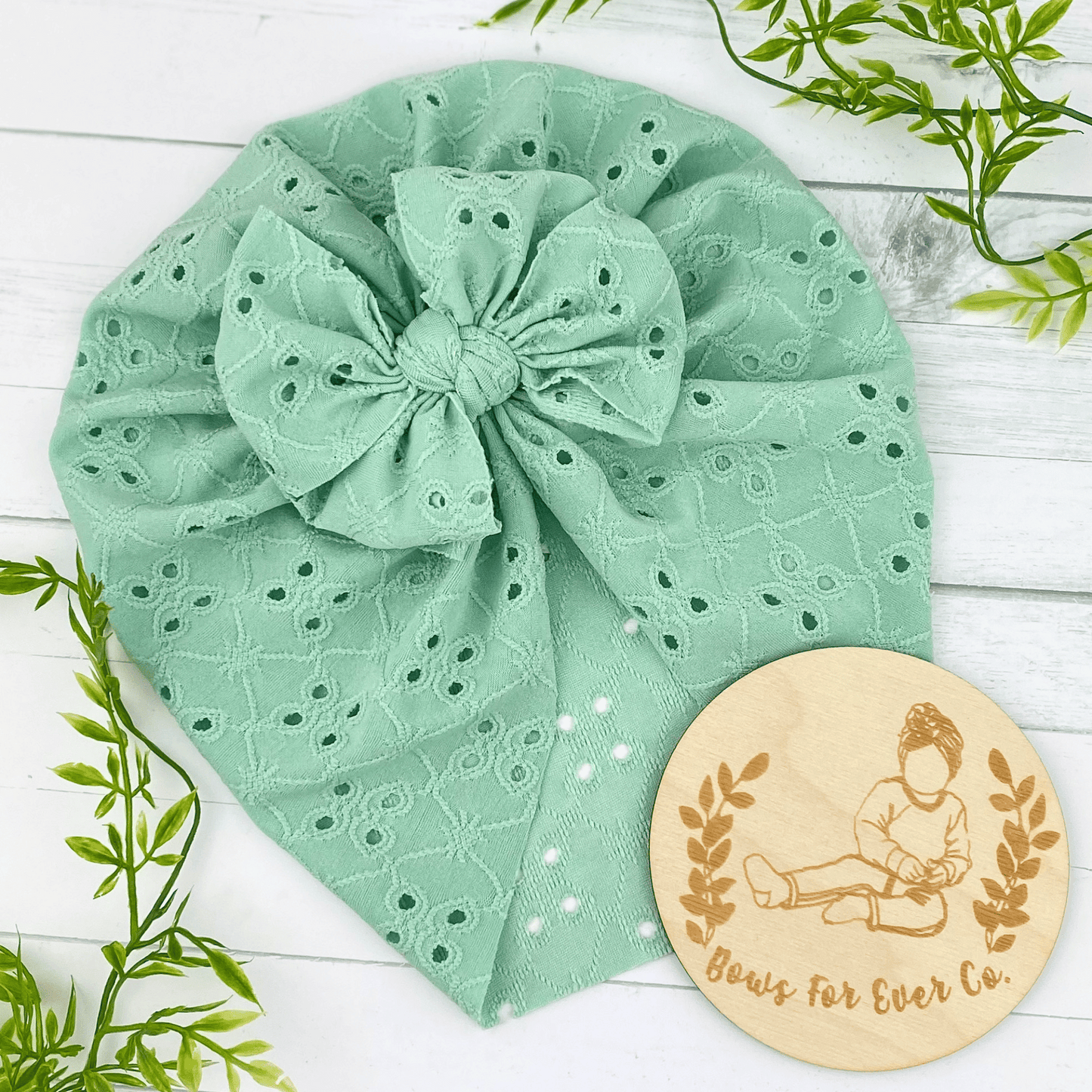 Pistachio Eyelet Turban
