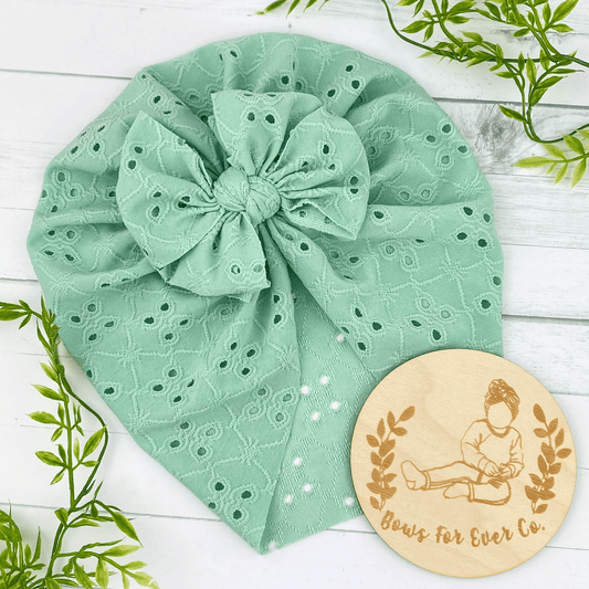 Pistachio Eyelet Turban