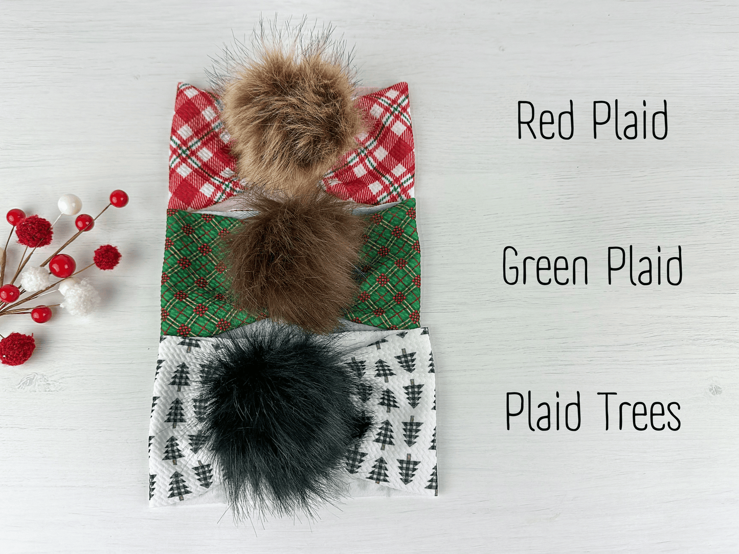 Christmas Pom Headwraps