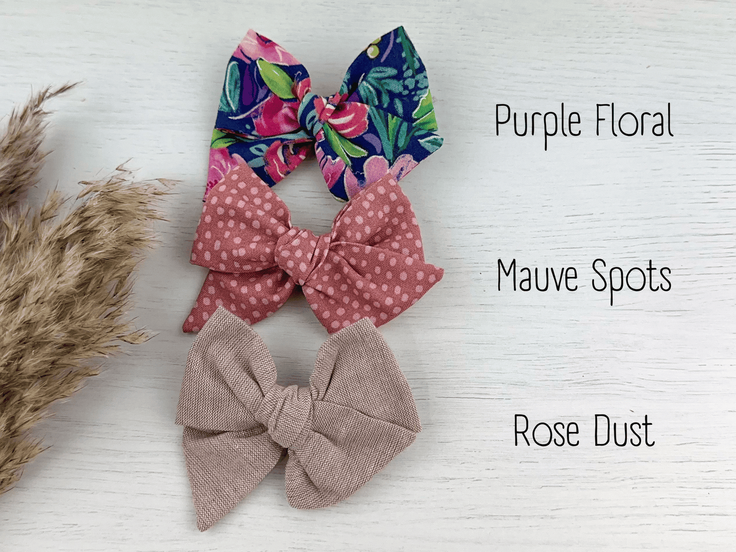 Purple Floral Pinwheel Bows
