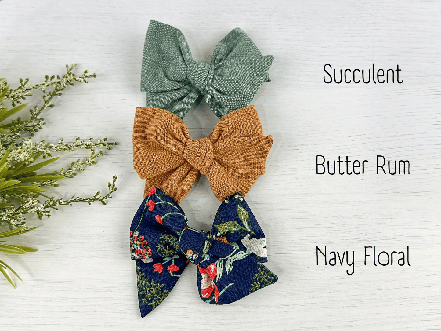 Navy Floral Pinwheel Bows