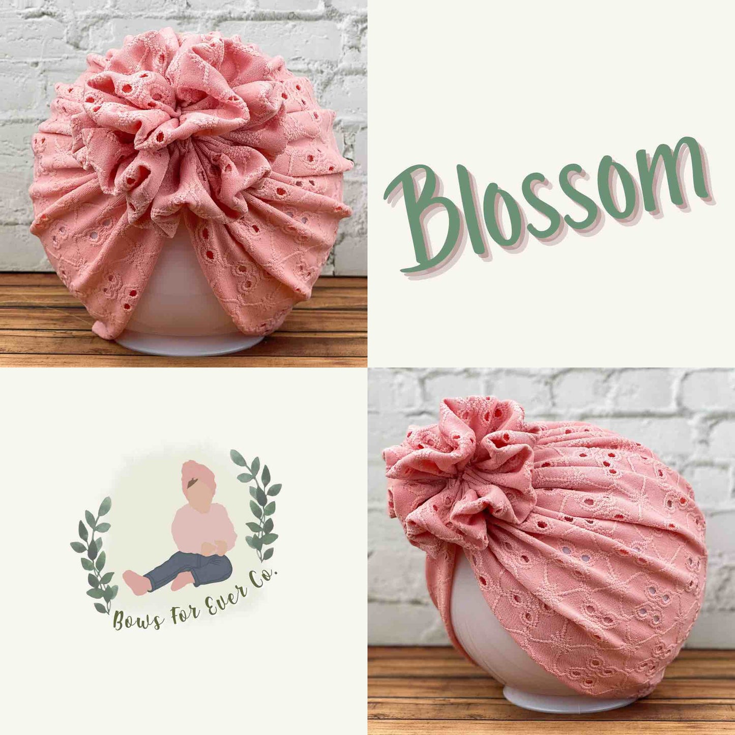 Pink Eyelet Turban