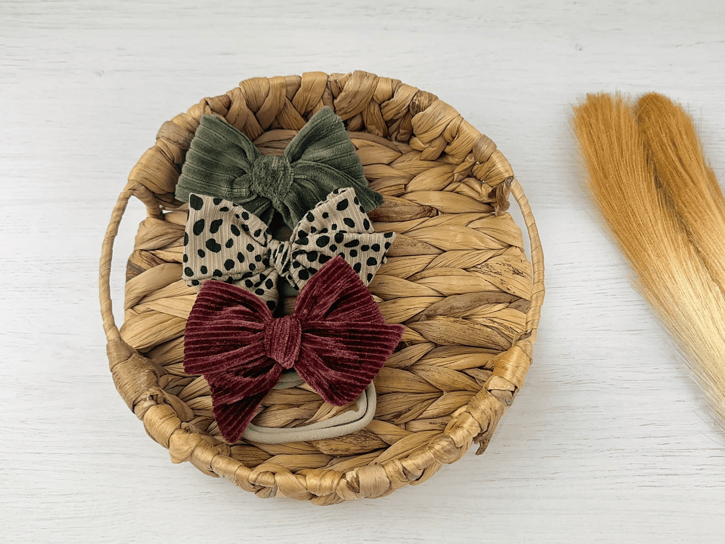 Ribbed Fall Pinwheel Bows