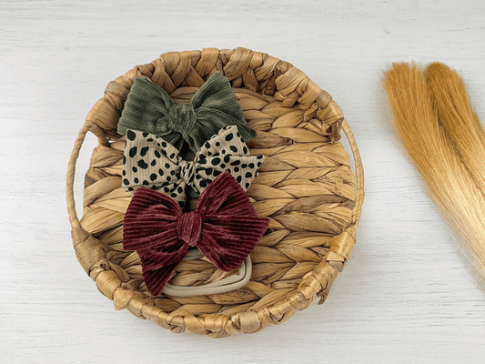Ribbed Fall Pinwheel Bows