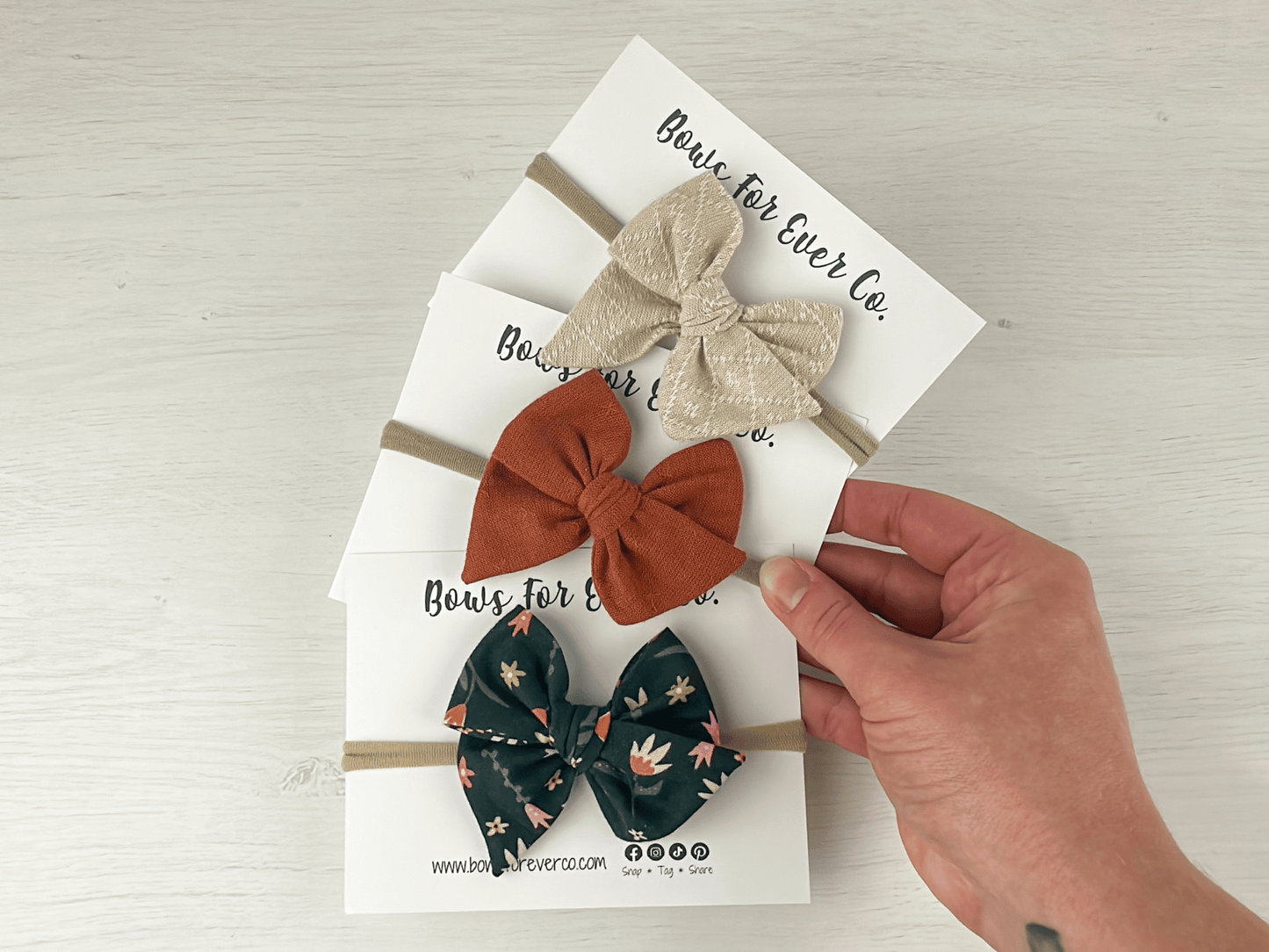 Green Floral Fall Pinwheel Bows