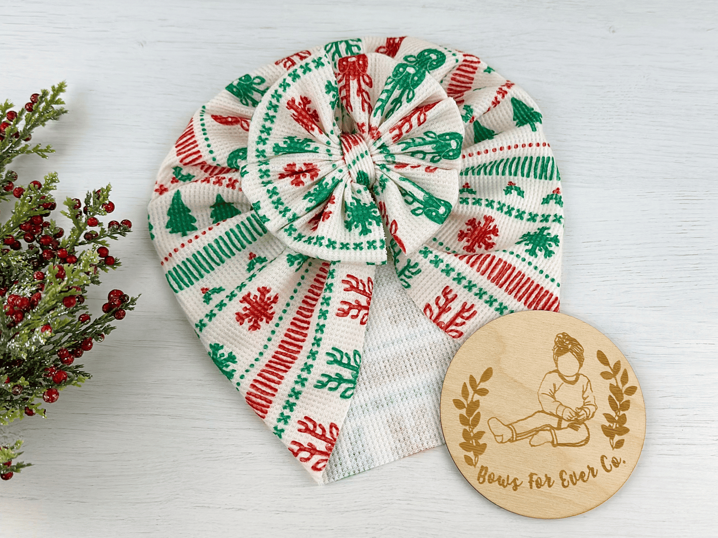 Cream Ugly Sweater Waffle Knit Turban