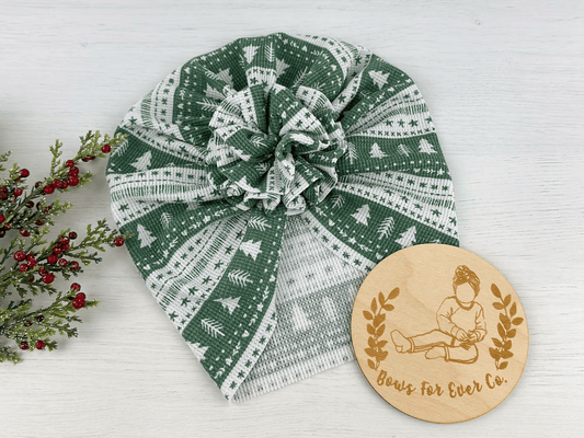 Green Ugly Sweater Waffle Knit Turban