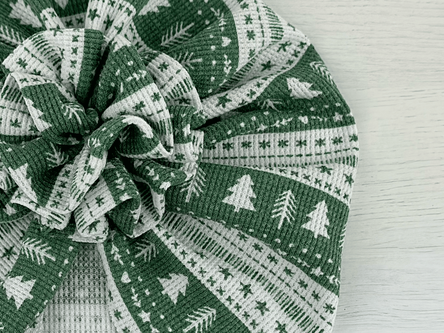 Green Ugly Sweater Waffle Knit Turban
