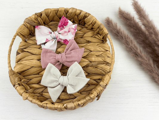 Pink Floral Pinwheel Bows