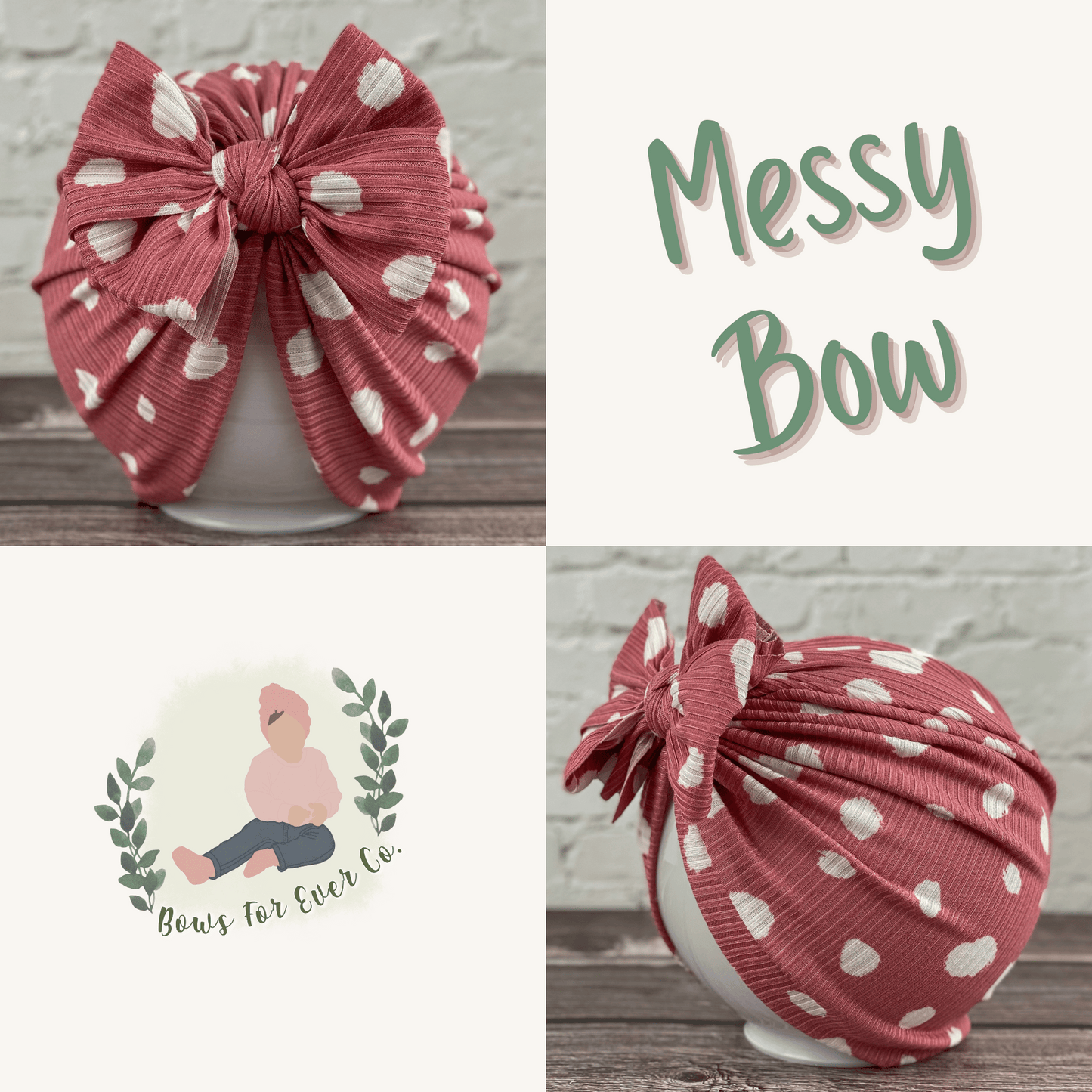 Ribbed Rose Dalmatian Turban