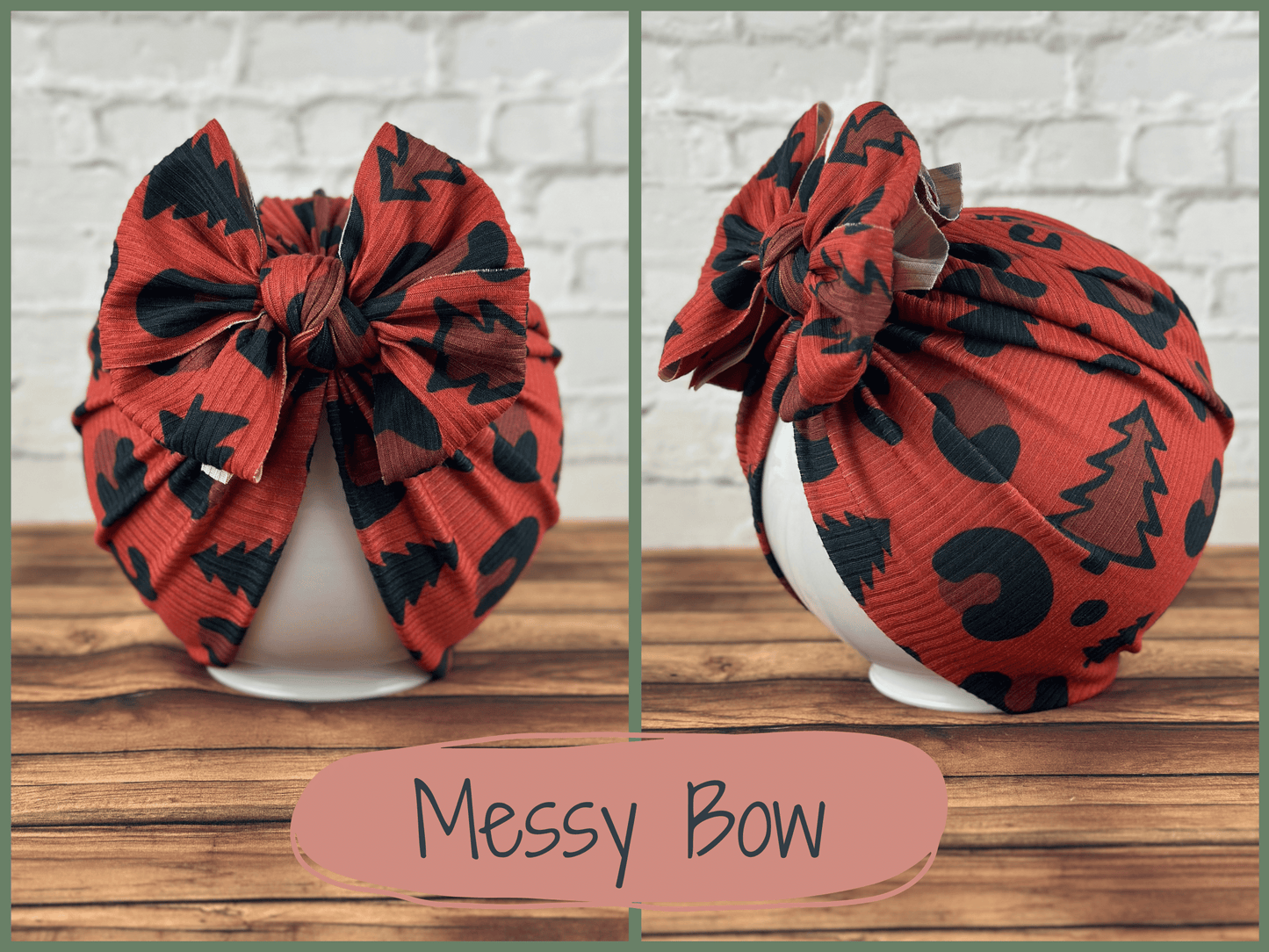 Red Christmas Leopard Turban