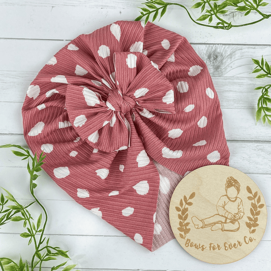 Ribbed Rose Dalmatian Turban