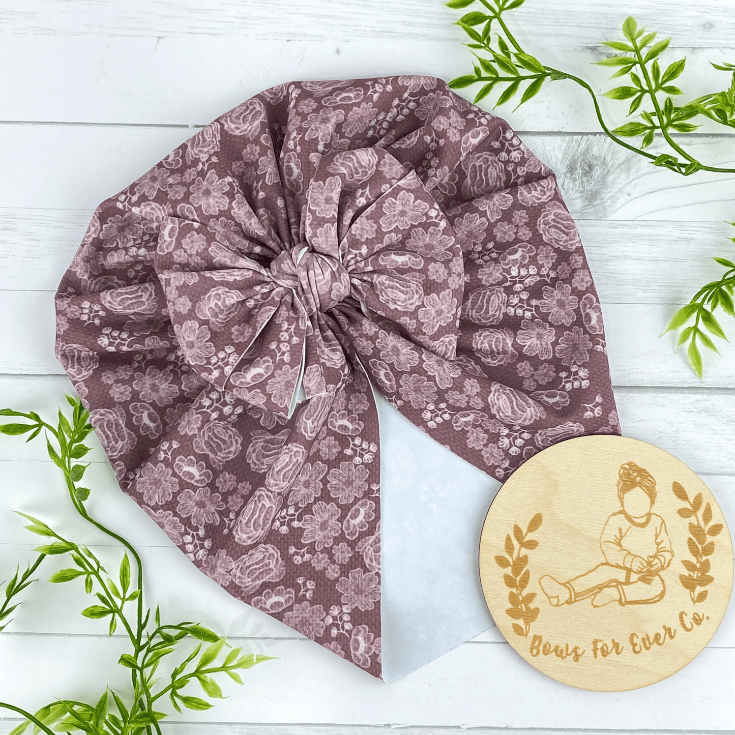 Mauve Floral Swim Turban
