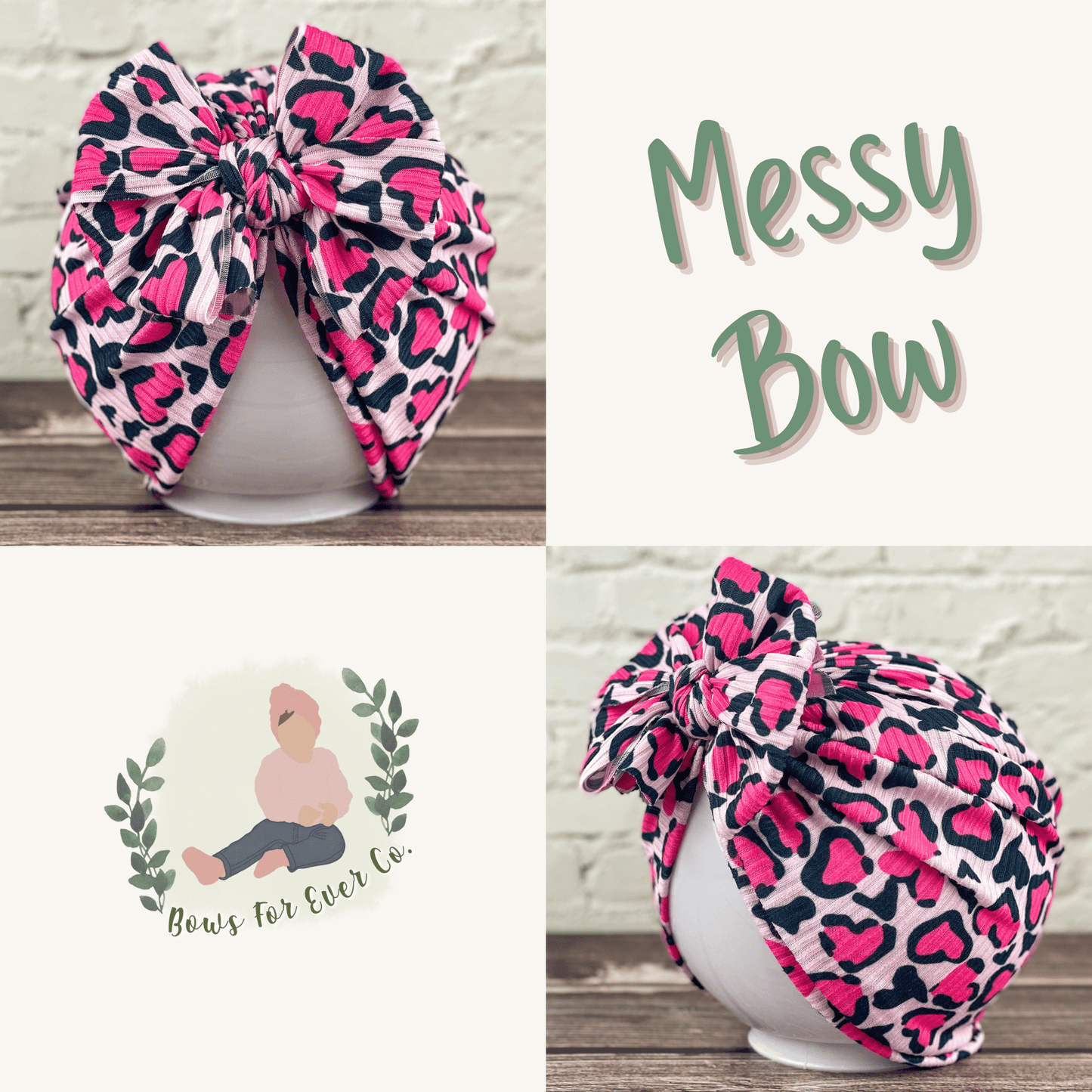 Ribbed Cheetah Hearts Turban