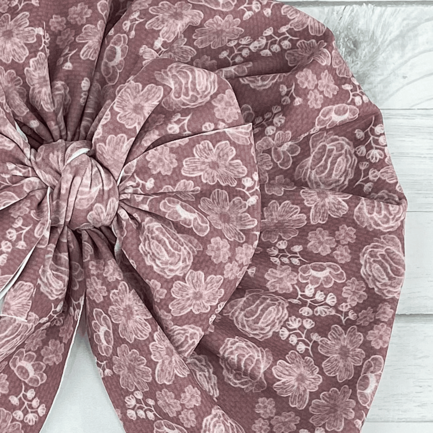 Mauve Floral Swim Turban