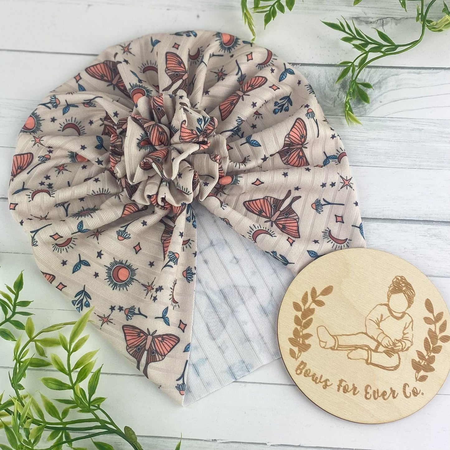 Ribbed Boho Moths Turban