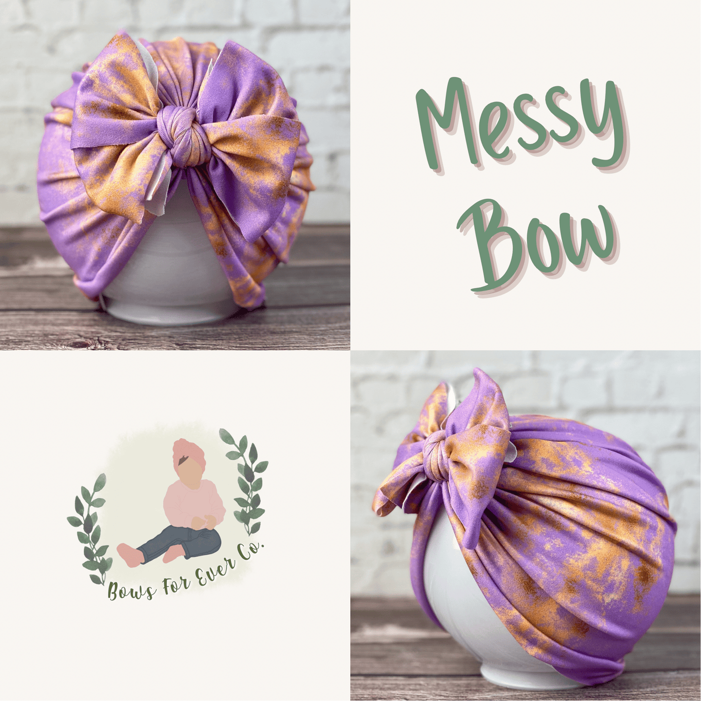 Lavender Gold Grunge Turban