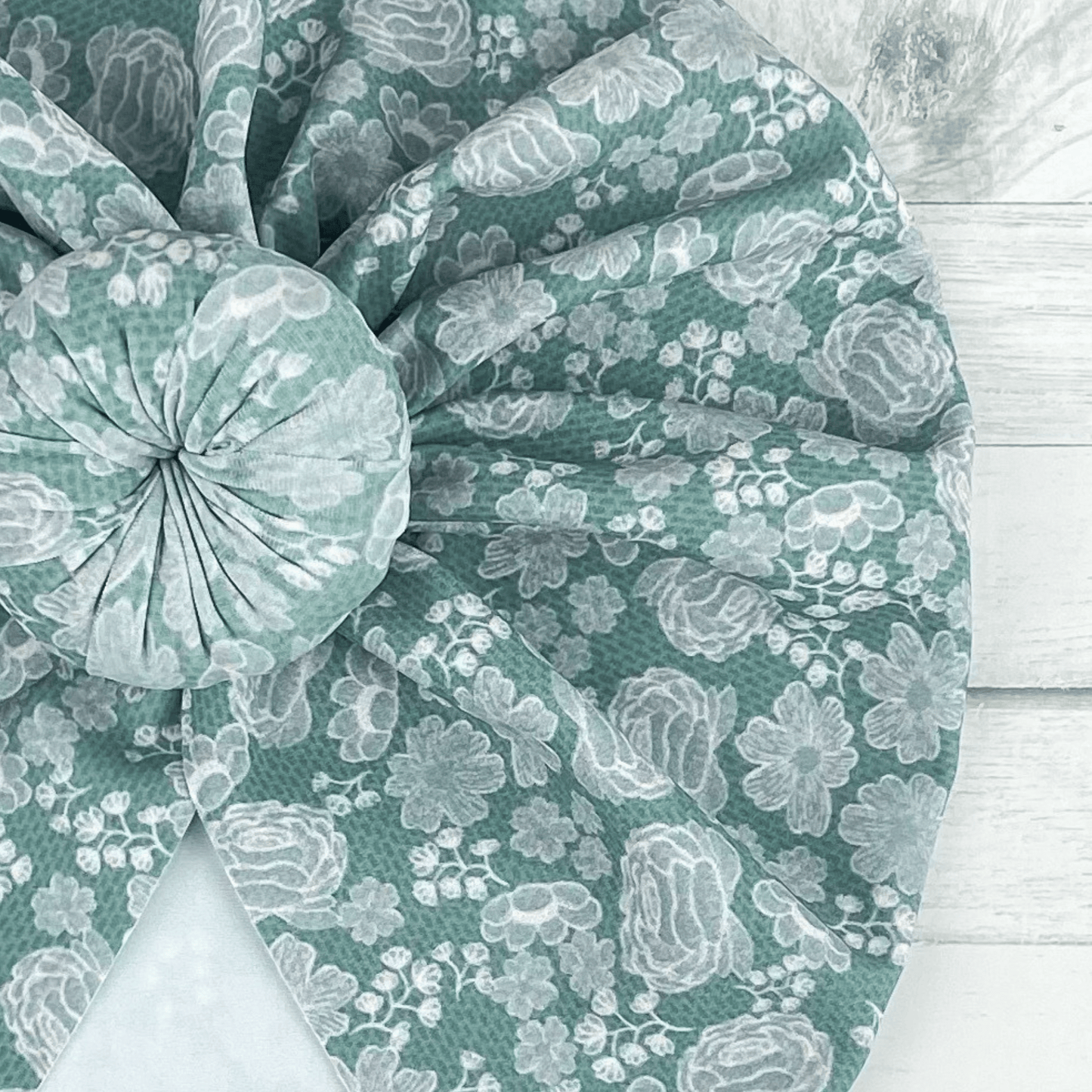 Sage Floral Swim Turban
