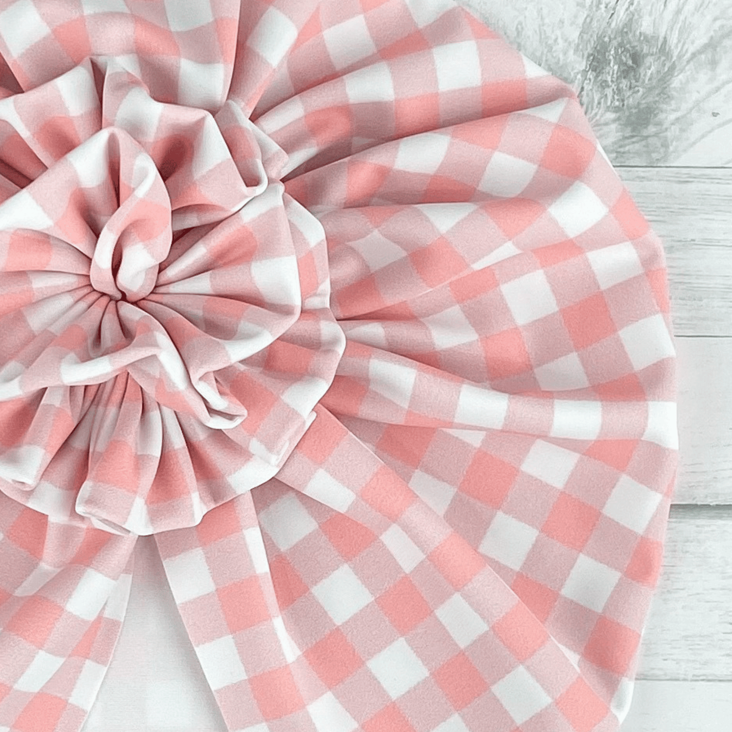 Pink Check Swim Turban