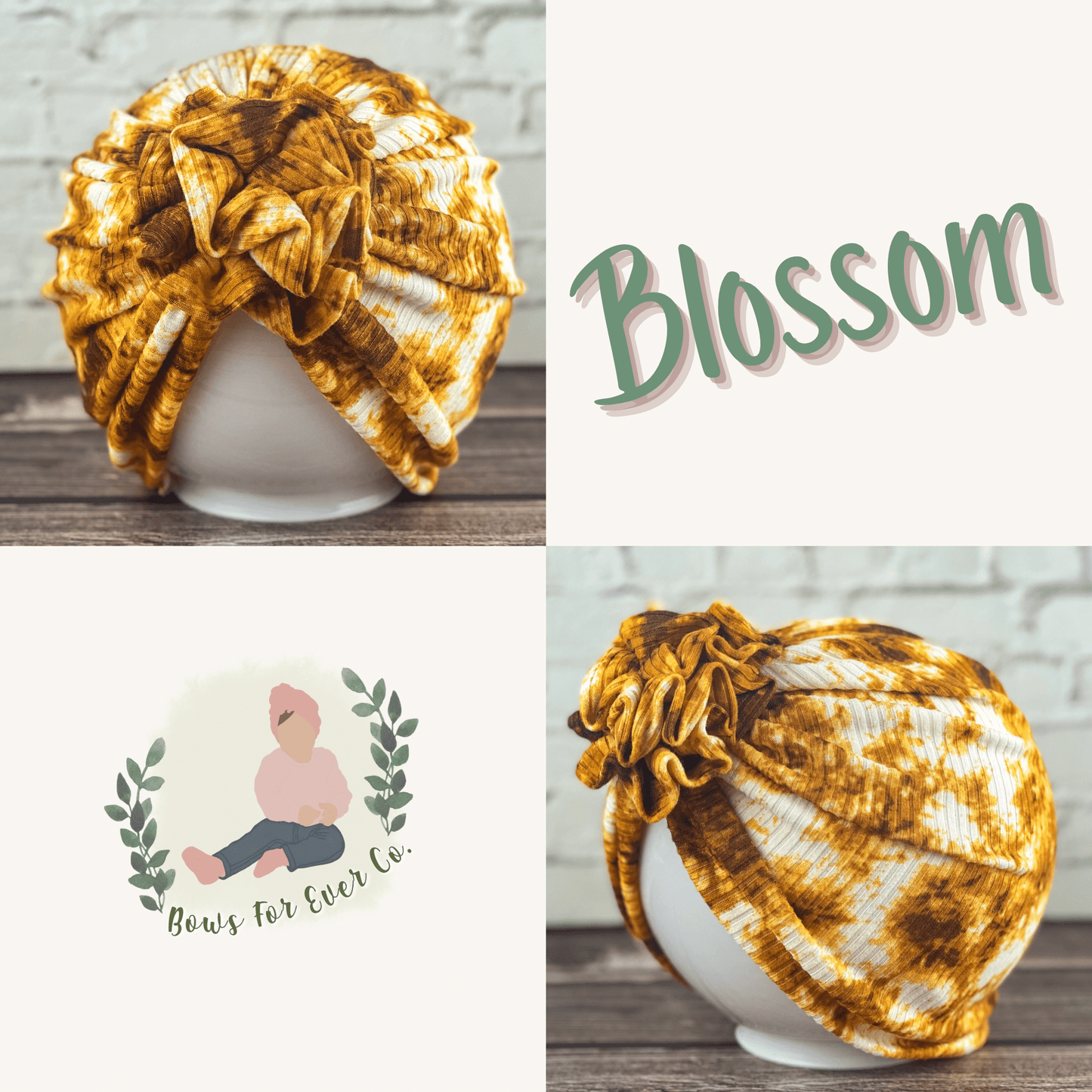 Ribbed Latte Tie Dye Turban