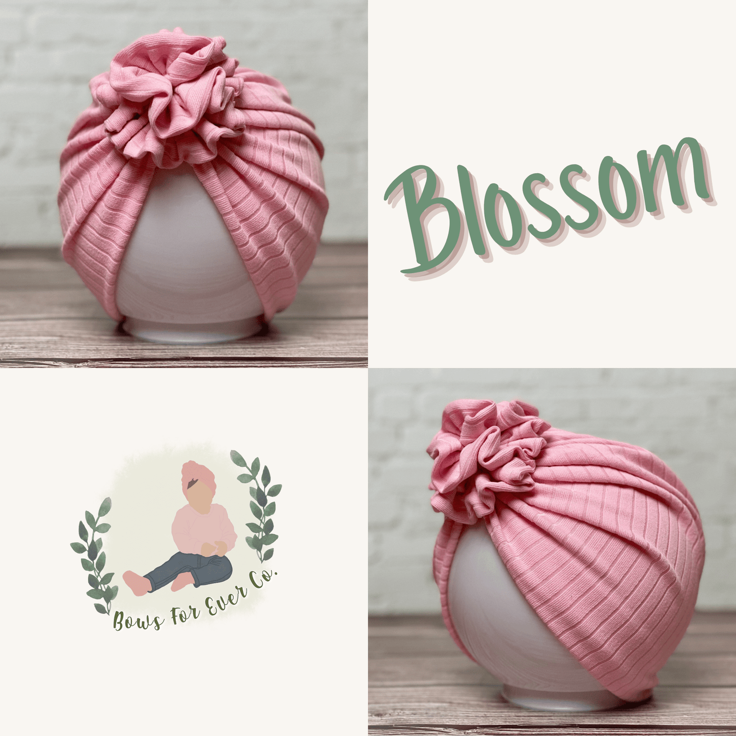 Ribbed Baby Pink Turban
