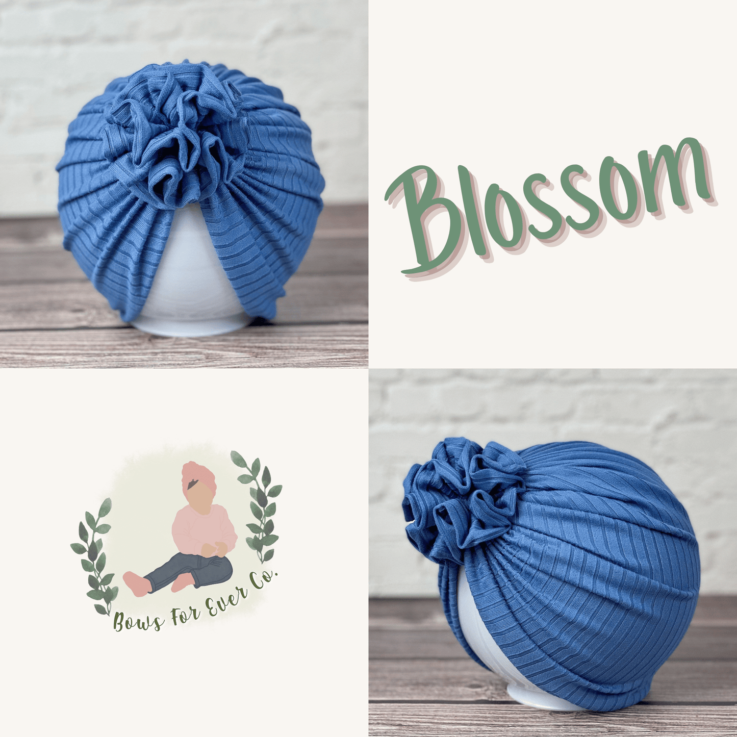 Ribbed Denim Turban