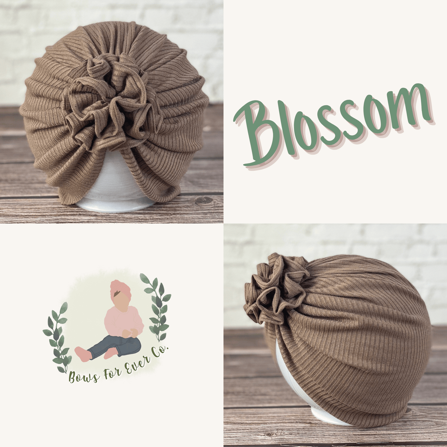 Skinny Ribbed Latte Turban