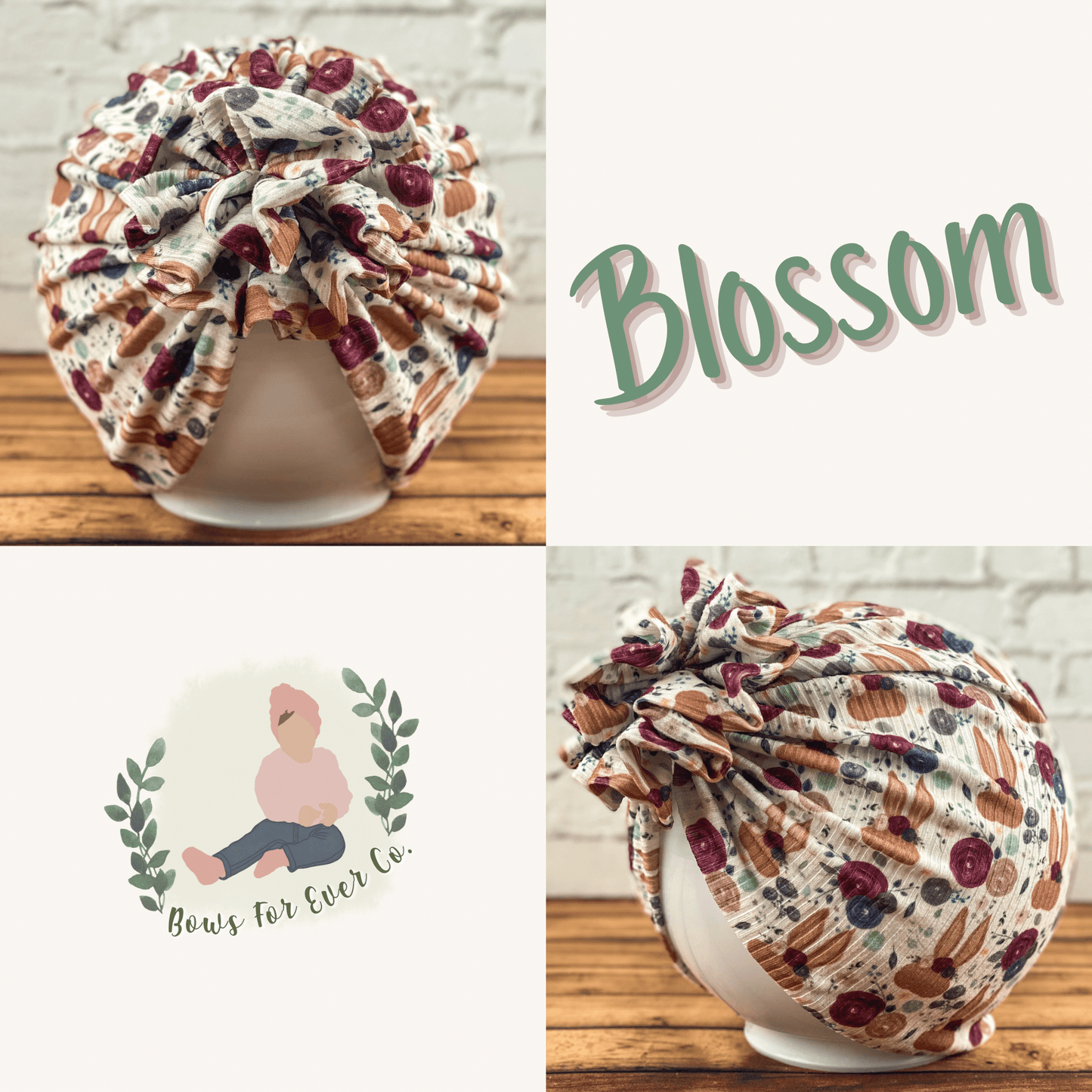 Ribbed Bunny Floral Turban