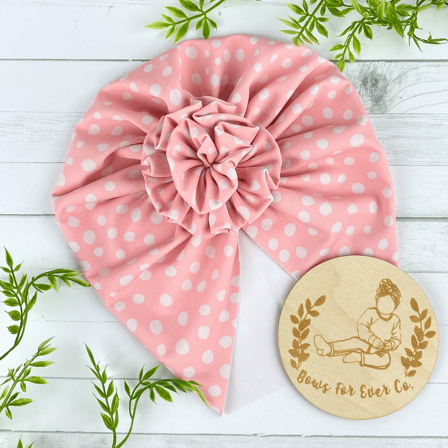 Pink Spots Swim Turban