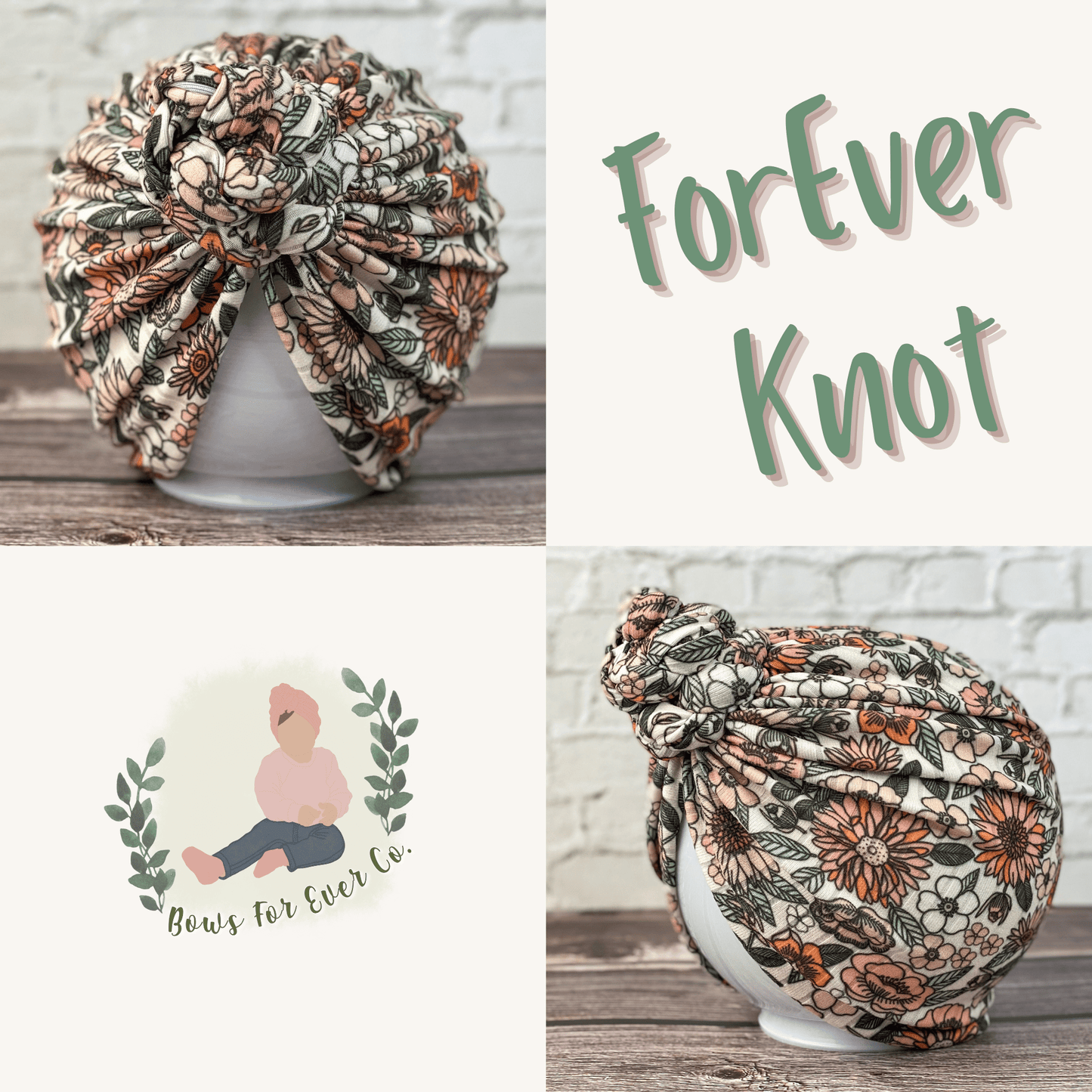 Ribbed 70’s Floral Turban