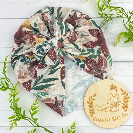 Distressed Demogorgan Floral Turban