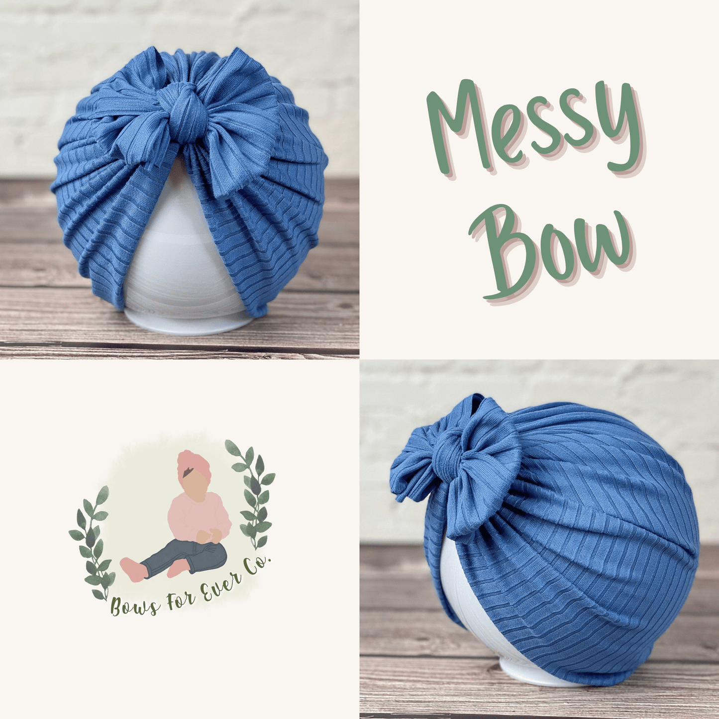 Ribbed Denim Turban