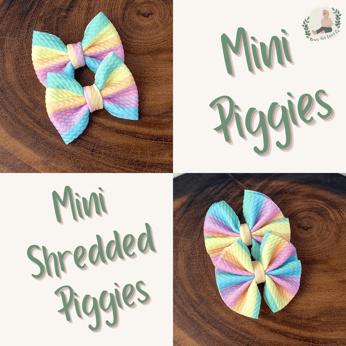 Pastel Rainbow Stripes Bow