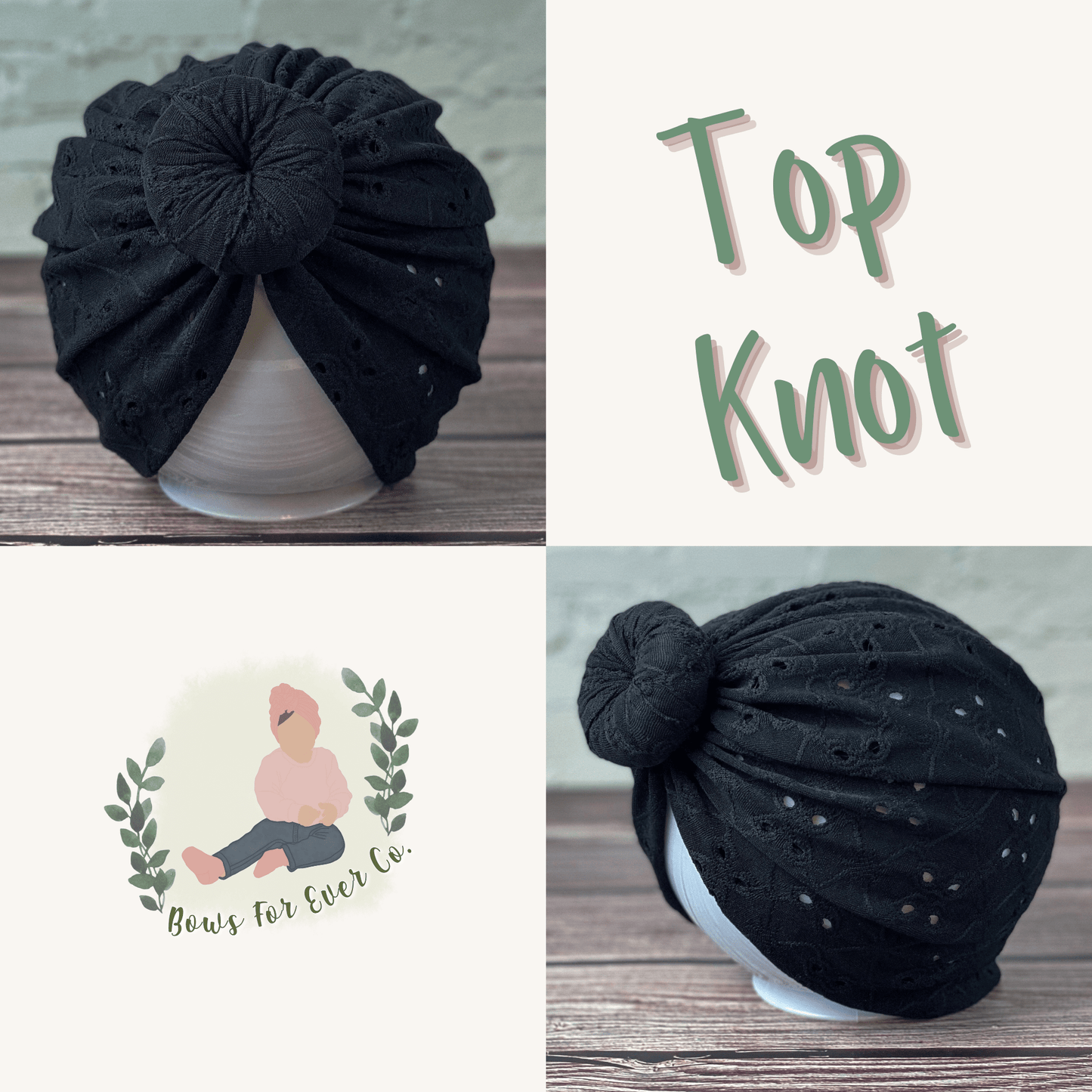 Black Eyelet Turban