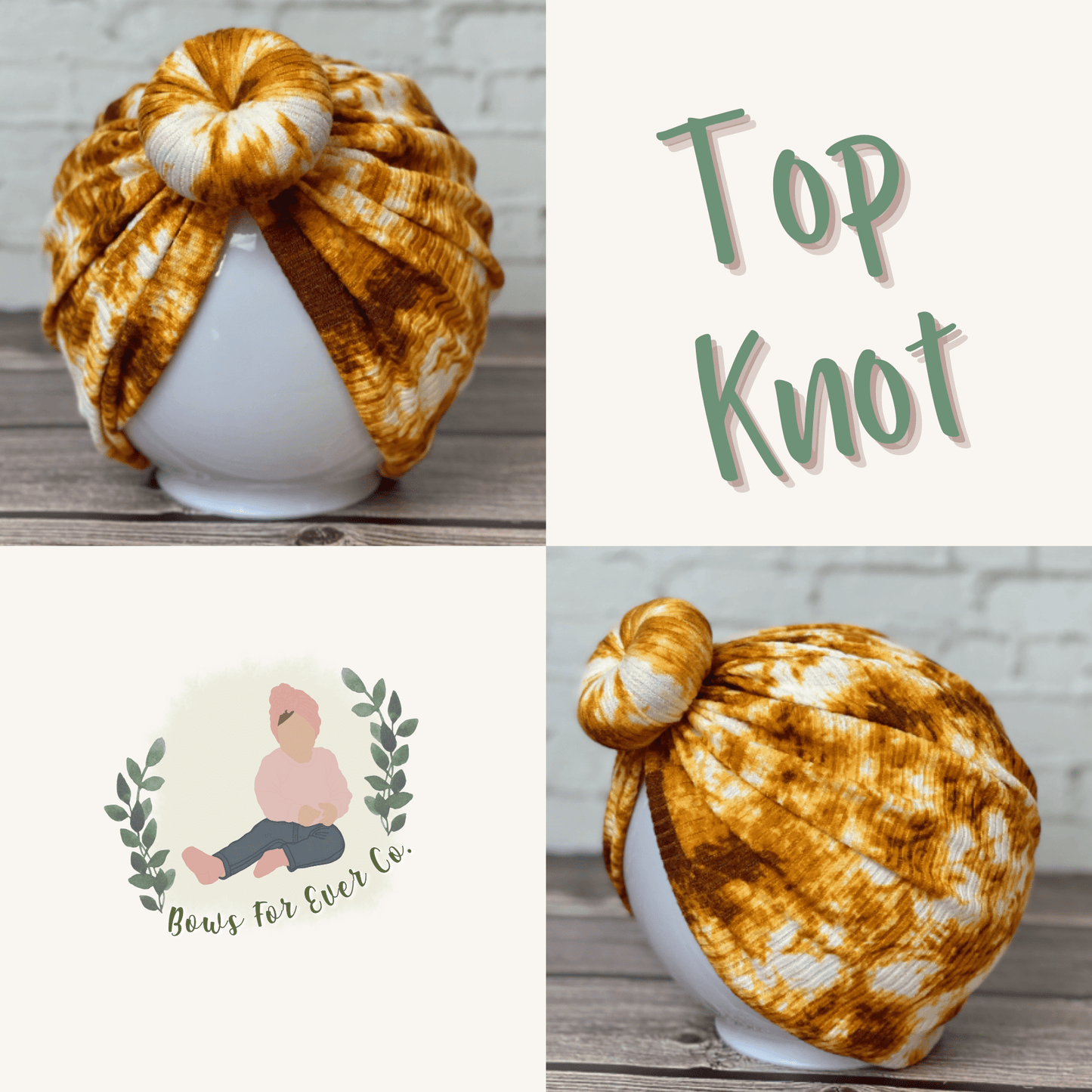 Ribbed Latte Tie Dye Turban