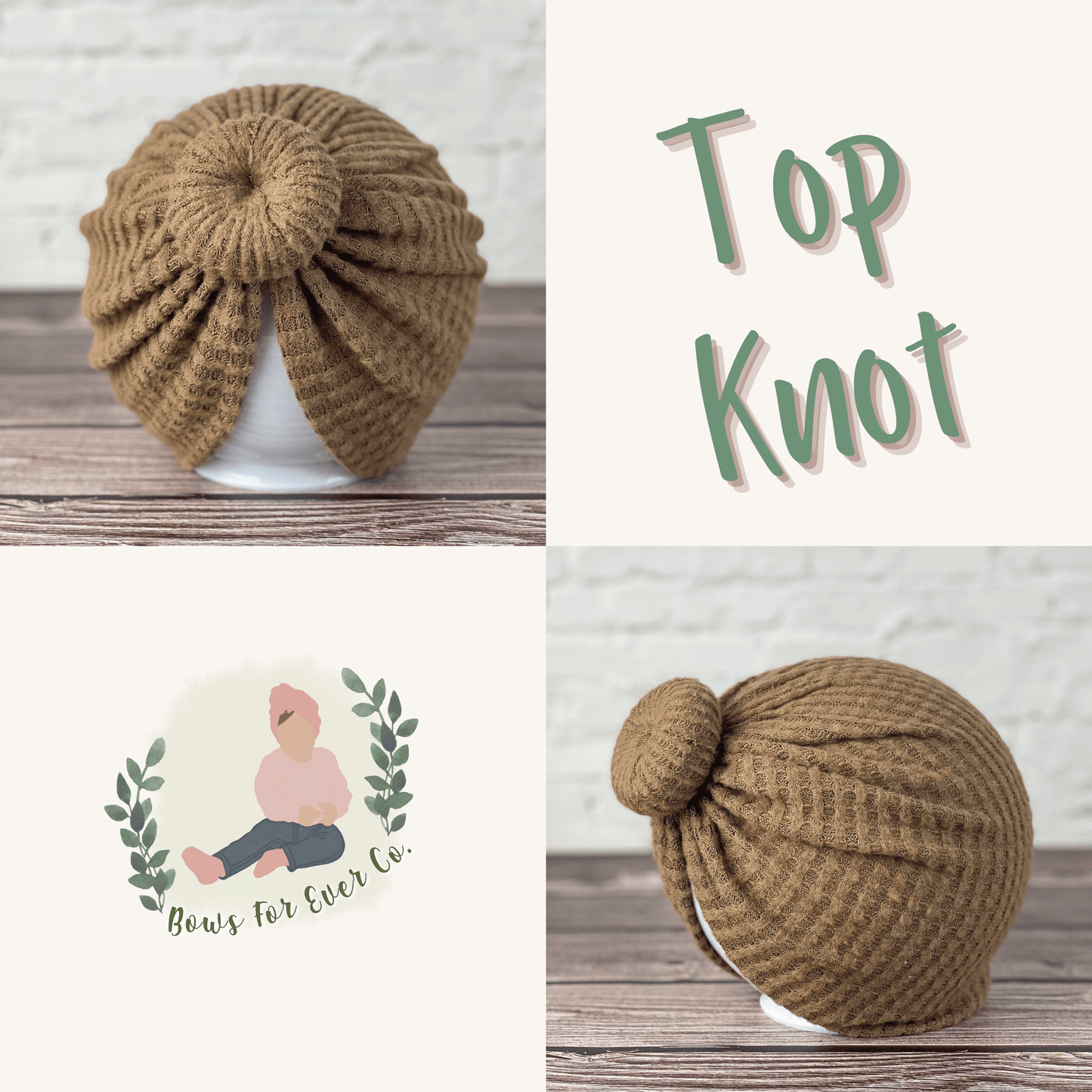 Chocolate Brushed Waffle Knit Turban