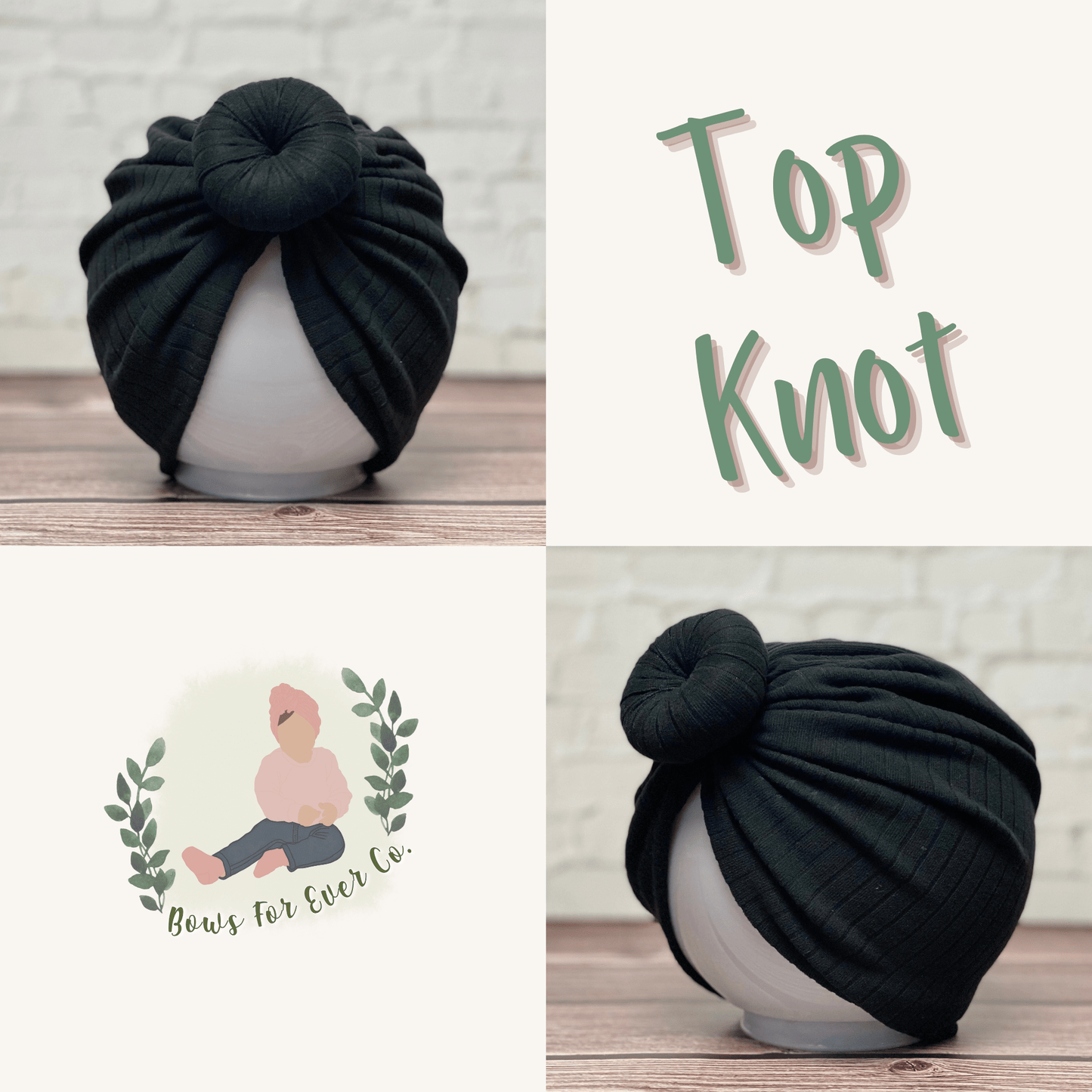 Ribbed Black Turban