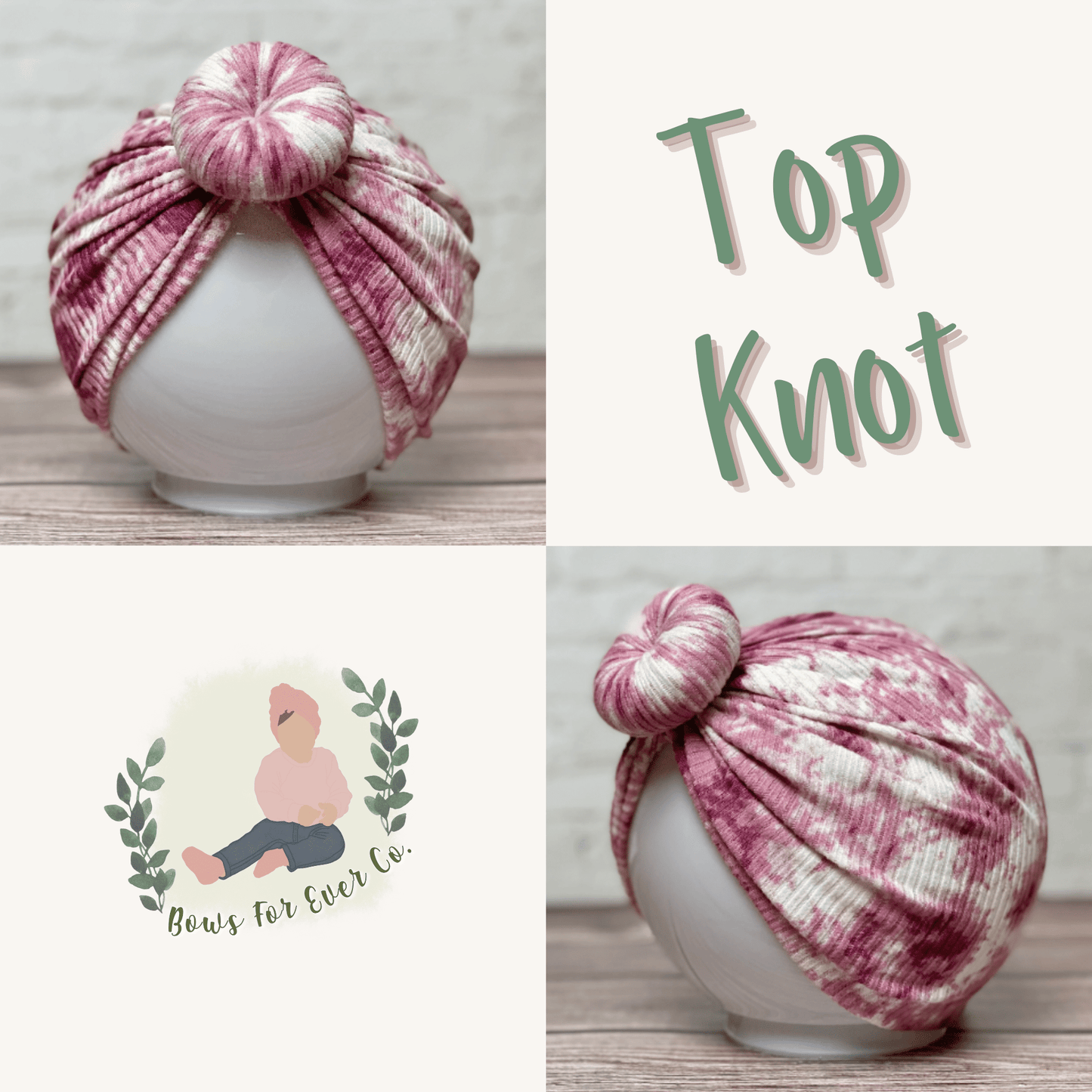Ribbed Mauve Tie Dye Turban