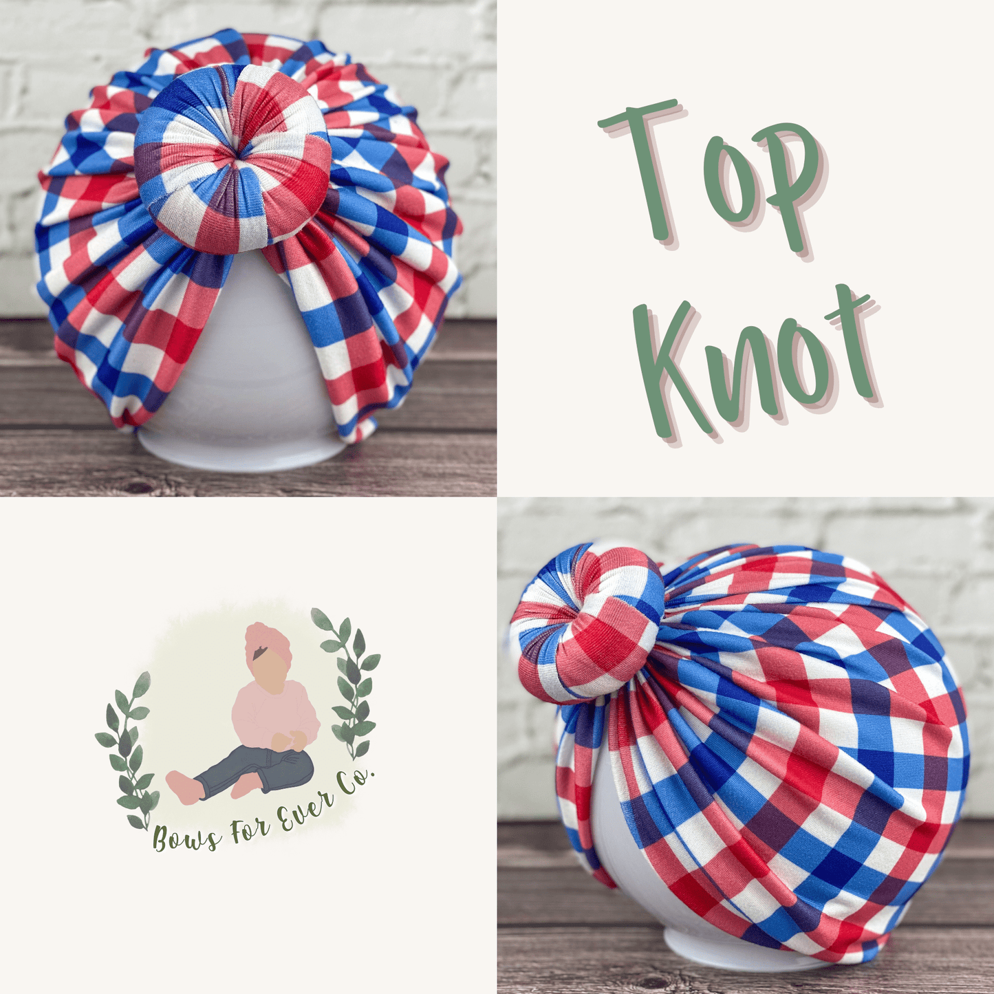 4th of July Plaid Turban
