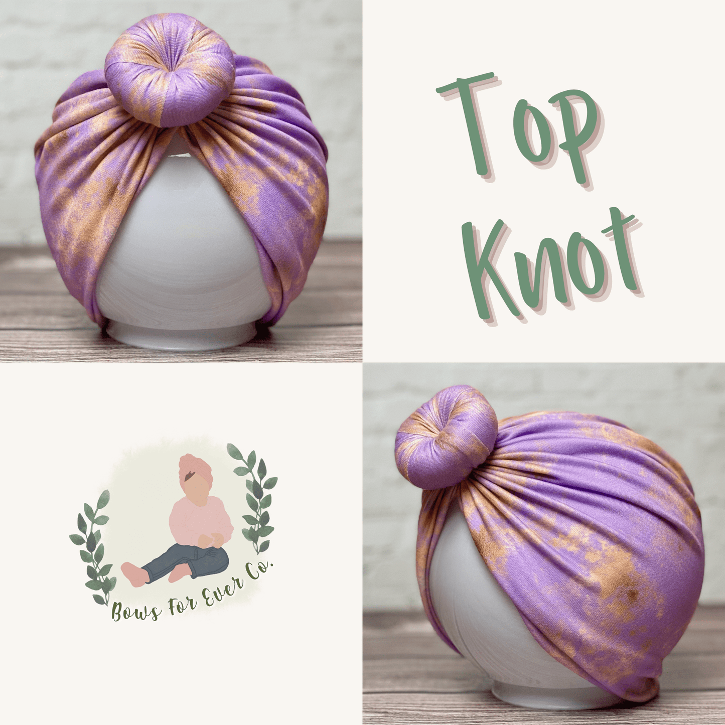 Lavender Gold Grunge Turban