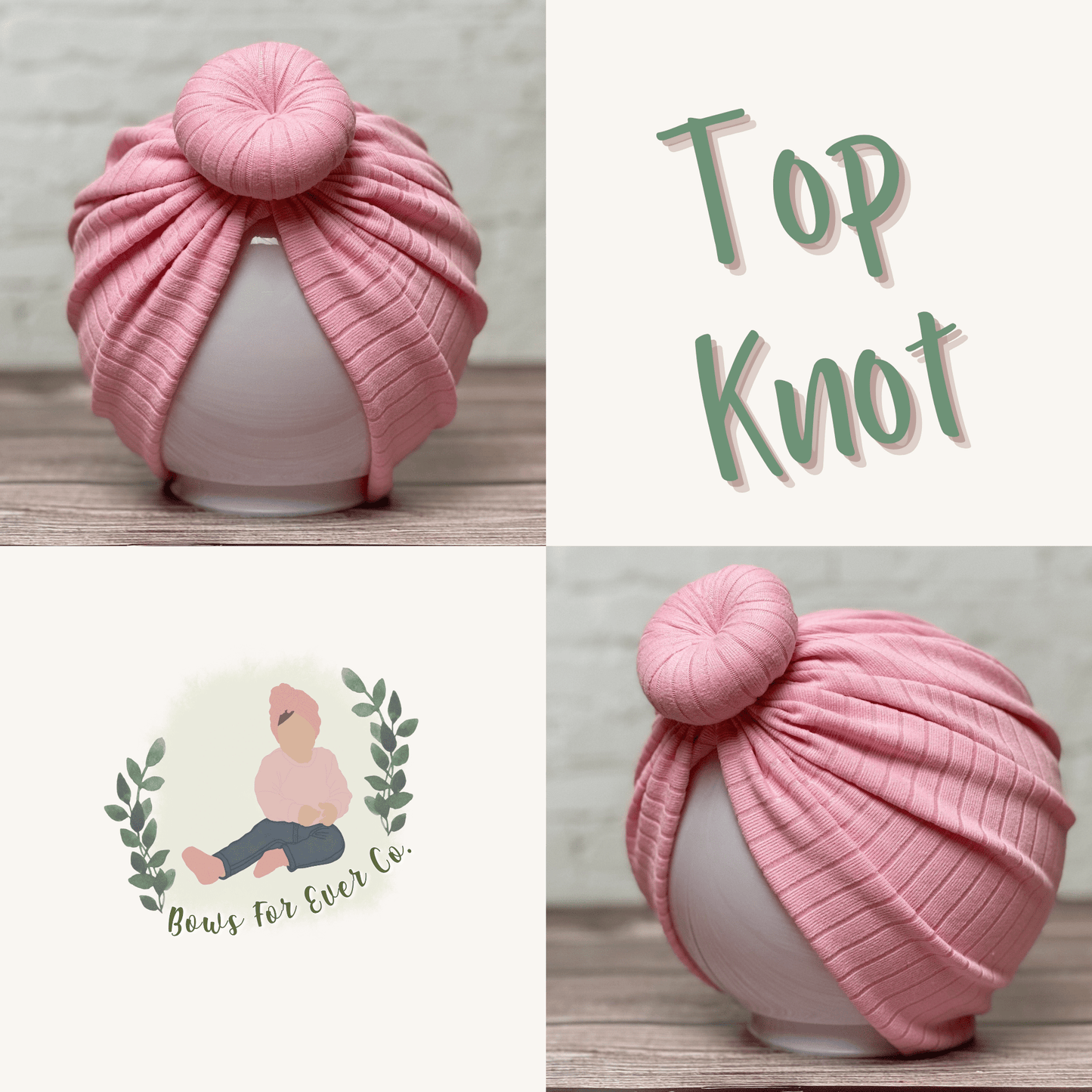 Ribbed Baby Pink Turban