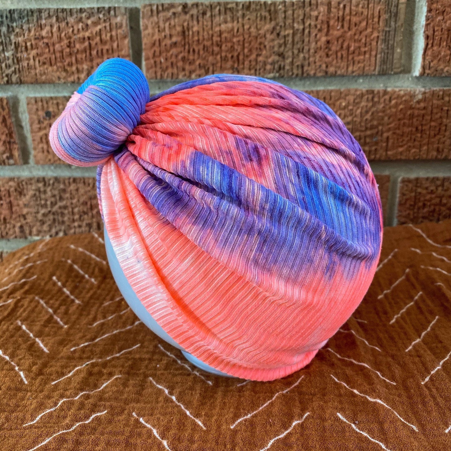 Ribbed Cotton Candy Tie Dye Turban
