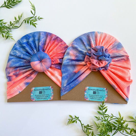Ribbed Cotton Candy Tie Dye Turban