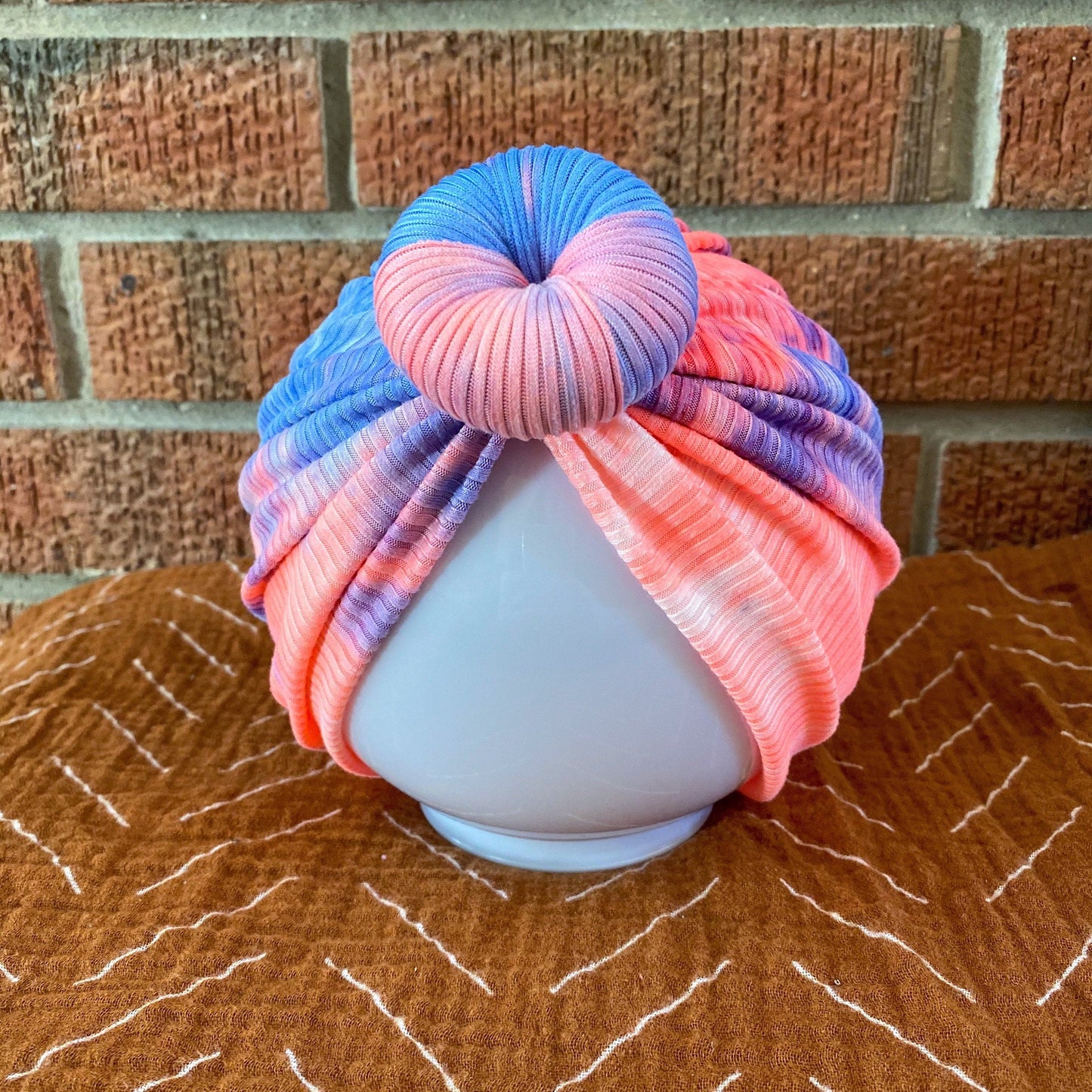 Ribbed Cotton Candy Tie Dye Turban
