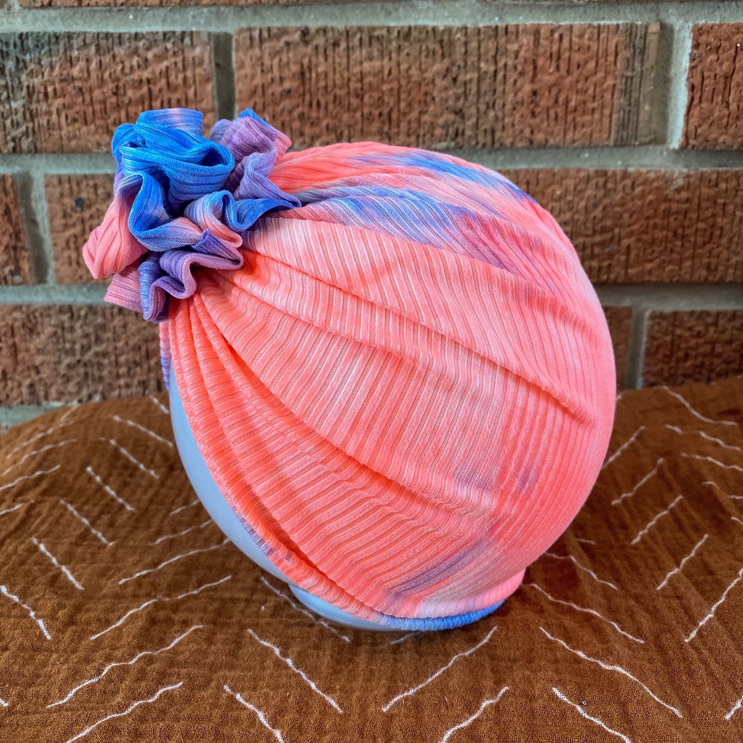 Ribbed Cotton Candy Tie Dye Turban