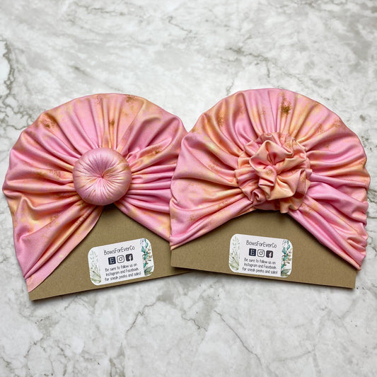Pink Gold Grunge Turban
