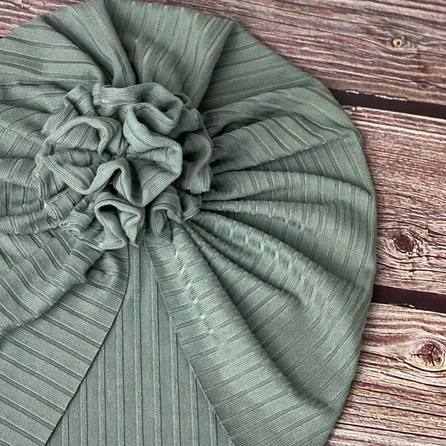 Ribbed Khaki Green Turban