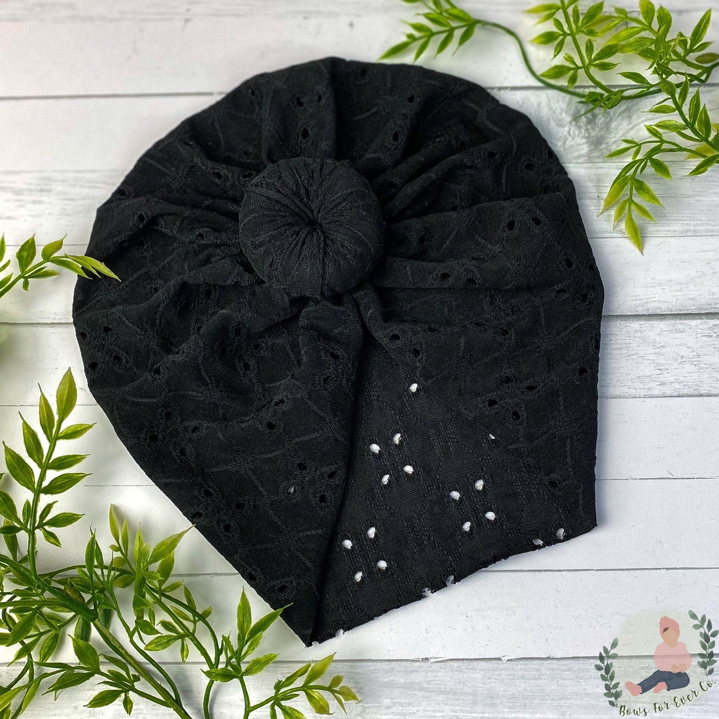 Black Eyelet Turban