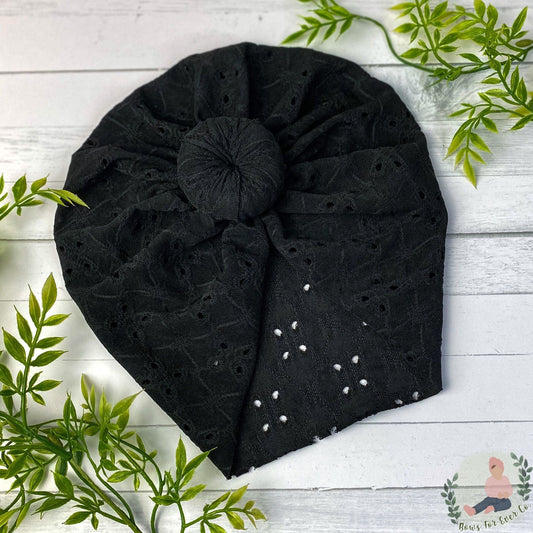 Black Eyelet Turban