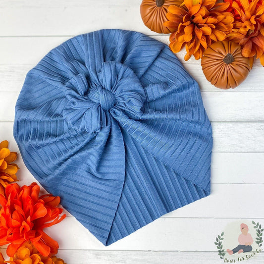 Ribbed Denim Turban